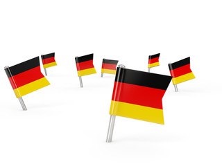 Square pins with flag of germany