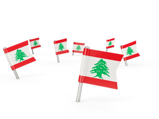 Square pins with flag of lebanon