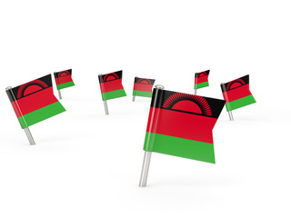 Square pins with flag of malawi