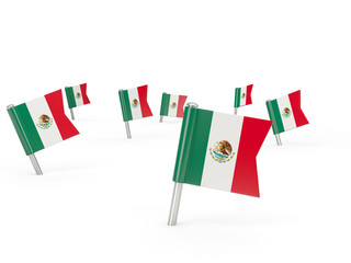 Square pins with flag of mexico
