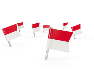 Square pins with flag of monaco