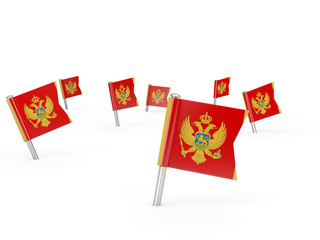 Square pins with flag of montenegro