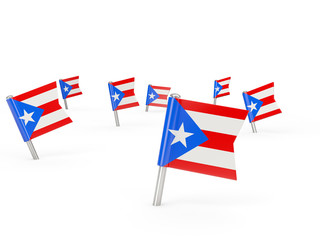 Square pins with flag of puerto rico