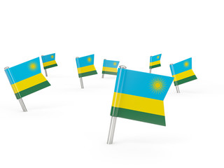 Square pins with flag of rwanda