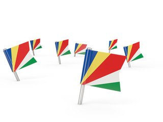 Square pins with flag of seychelles