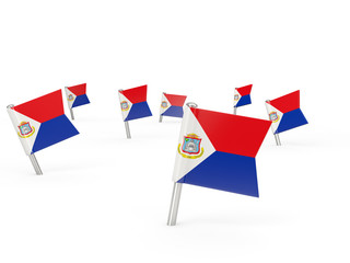 Square pins with flag of sint maarten