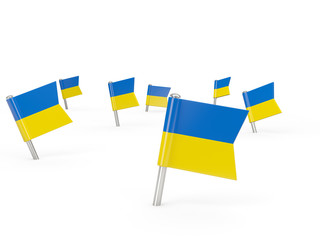 Square pins with flag of ukraine