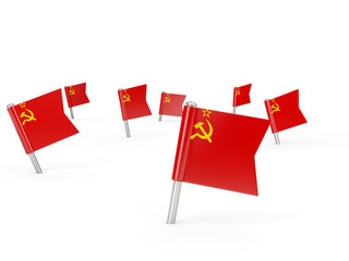 Square pins with flag of ussr