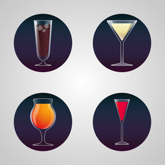 Cocktails cup glass design