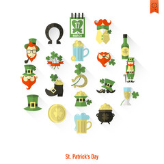 Saint Patricks Day Isolated Icon Set