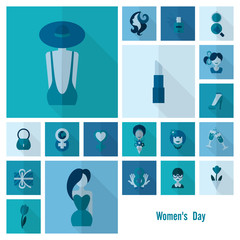 Womans Day Icon Set