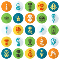 Fototapeta premium Womans Day Icon Set