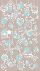 Hand drawn Christmas decoration pattern in colors.