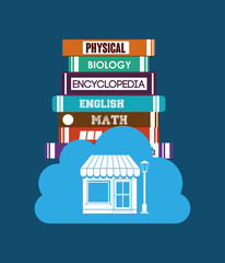Naklejka premium online bookstore , vector illustration