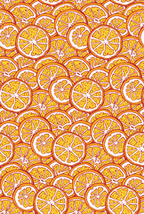 print, seamless pattern citrus orange, vector illustration