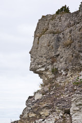 Indian face rocky coast, small island in Kesselaid, Estonia. The Baltic sea.