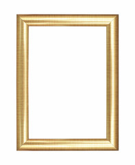 Wooden gold frame vintage isolated background,  use clipping pat