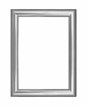 recommend clip art: Wooden silver frame vintage isolated background, use clipping pa