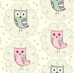 Vector cartoon owls