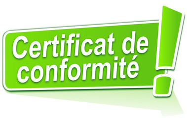 Fototapeta premium certificat de conformité sur étiquette verte