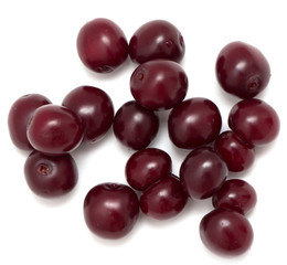 ripe red cherry on a white background
