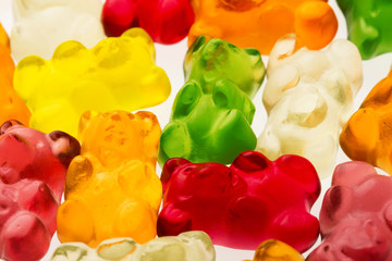 Jelly bears candies background