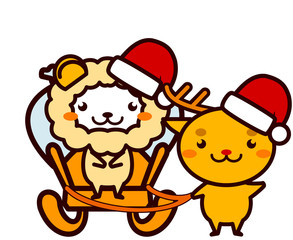 クリスマスのプレゼントを運ぶ動物シリーズ
