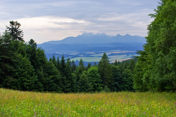 Tatra mountains from Pieniny mountains, Poland
