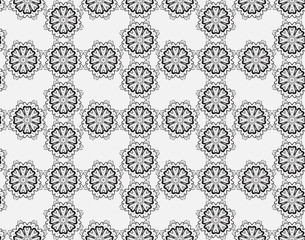 Seamless black and white pattern with carved Arabic pattern 