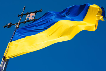  Flag of Ukraine in Lviv
