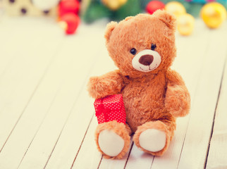 Teddy bear with present