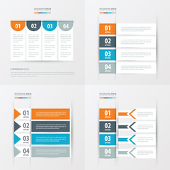 banner design 4 item Orange , blue, gray color