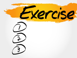 Fototapeta na wymiar EXERCISE blank list, fitness, sport, health concept