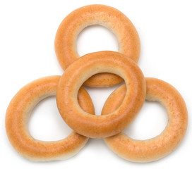 biscuits with a hole on a white background