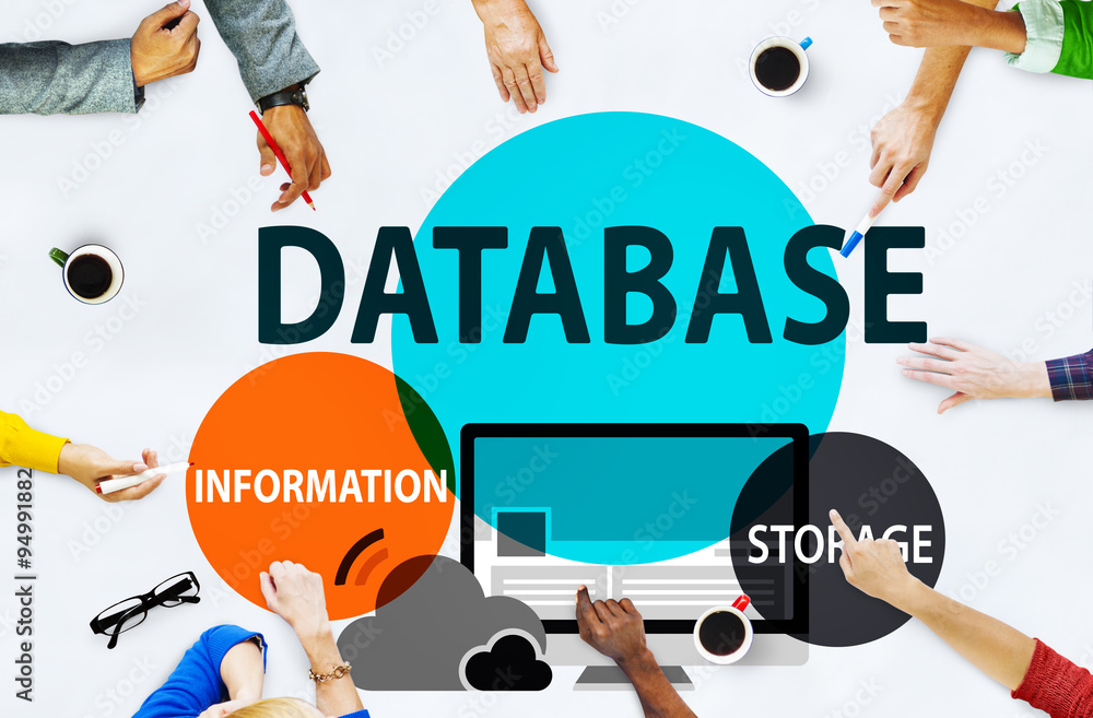 Poster database online storage technology concept