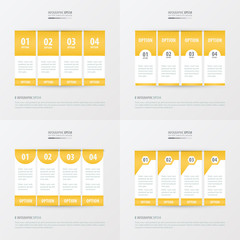 4 item yellow color design banner