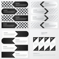 banner black and white color set 4 in 1 item