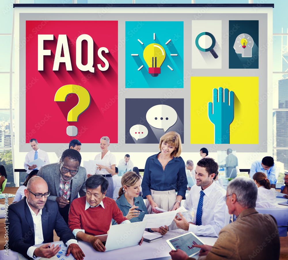 Poster frequently asked questions help inforamtion answer concept
