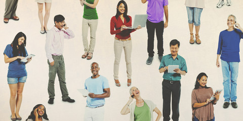 Fototapeta premium Communication Group of People Connection Technology Concept