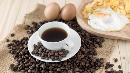 Obraz na płótnie Canvas coffee and eggs