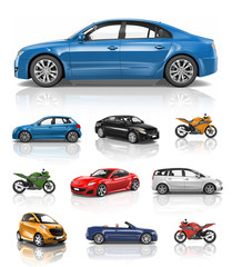 Naklejka premium Transportation Vehicle Car Motorcycle Performance Concept