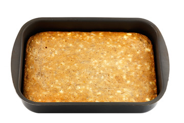 Vanilla casserole with cream cheese, isolated