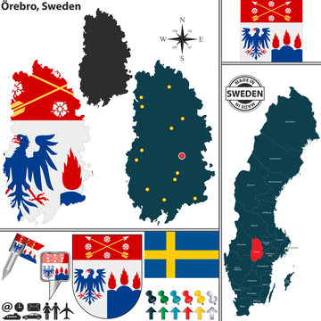 Map of Orebro, Sweden