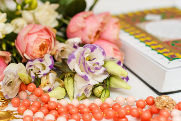 Quran and flowers