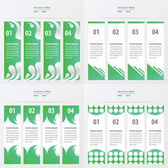 set of banner and template  green color  4 item