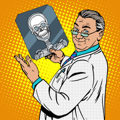 doctor surgeon x-rays skull