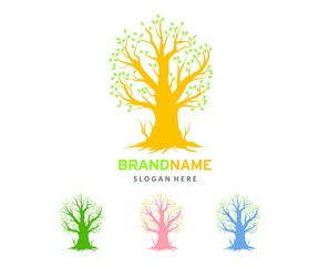 big tree strong company logo illustration template