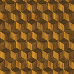 Abstract texture from wooden cubes, 3d render