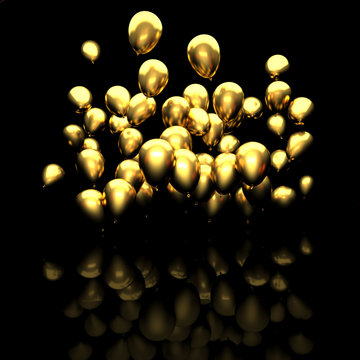golden 3d balloom