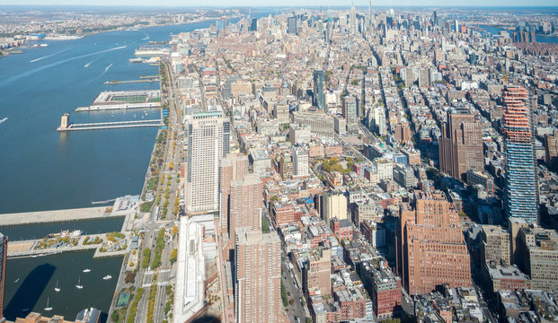 Downtown aerial view, Manhattan - NYC